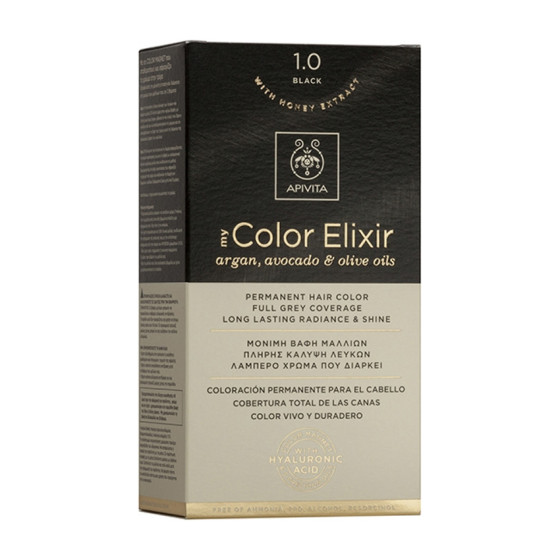 Apivita Color Elixir Βαφή Μαλλιών Μαύρο 1.0