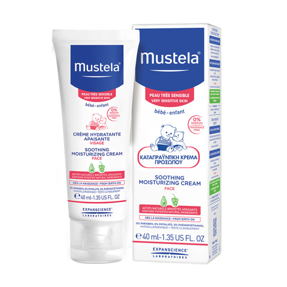 Mustela Soothing Moisturizing Cream - Καταπραϋντική Κρέμα Ενυδάτωσης για το Πρόσωπο 40ml